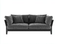 Zweisitzer Sofa-Stoff-Holz-182x88x78 cm-Dunkelgrau-Schwarz-moderner Rahmenstil