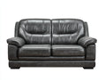 Zweisitzer Sofa-Kunstleder-Holz-176x88x86 cm-Dunkelgrau-Schwarz-klassischer Wohnstil