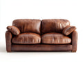 Zweisitzer Sofa-Kunstleder-Holz-176x86x82 cm-Braun-Dunkelbraun-moderner Vintage Stil