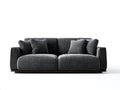Zweisitzer Sofa-Stoff-Holz-186x90x76 cm-Dunkelgrau-Dunkelbraun-moderner Lounge Stil