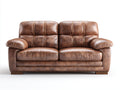 Zweisitzer Sofa-Kunstleder-Holz-180x88x86 cm-Braun-Dunkelbraun-klassischer Komfortstil