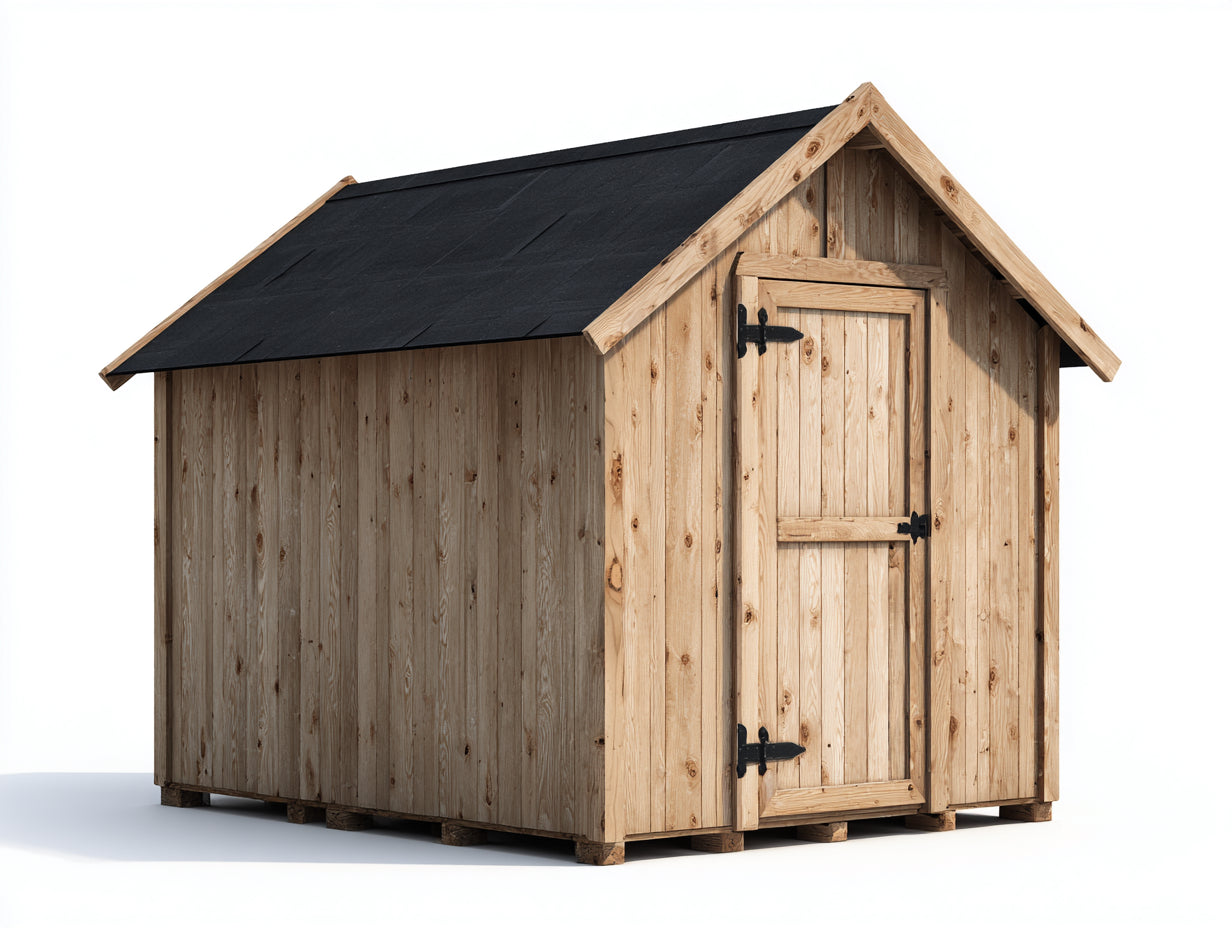 Gartenhäuser - Holz - 310x215x240 cm - Naturholz-Schwarz - rustikal