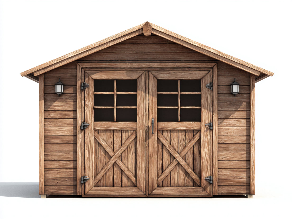Gartenhäuser - Holz - 320x220x245 cm - Dunkelbraun - rustikal
