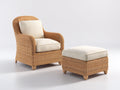 Polyrattan Gartensessel - Polyrattan-Stoff - 83x79x95 cm - Naturbraun-Creme - klassischer Landhausstil