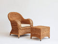 Polyrattan Gartensessel - Polyrattan-Stoff - 84x80x98 cm - Honigbraun-Creme - rustikaler Lounge-Stil