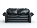 Zweisitzer Sofa-Kunstleder-Holz-174x88x82 cm-Schwarz-Braun-klassischer Relaxstil