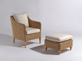 Polyrattan Gartensessel - Polyrattan-Holz-Stoff - 81x76x92 cm - Naturbraun-Beige - moderner Gartenstil