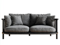 Zweisitzer Sofa-Stoff-Holz-188x89x79 cm-Grau-Schwarz-moderner Komfortstil