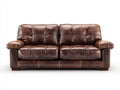 Zweisitzer Sofa-Kunstleder-Holz-182x88x84 cm-Braun-Dunkelbraun-klassischer Komfortstil