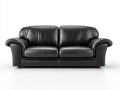 Zweisitzer Sofa-Kunstleder-Holz-176x86x82 cm-Schwarz-Braun-klassischer Wohnstil