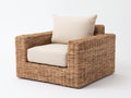 Polyrattan Gartensessel - Polyrattan-Stoff - 102x94x76 cm - Honigbraun-Creme - rustikaler Lounge-Stil