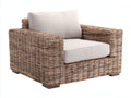 Polyrattan Gartensessel - Polyrattan-Stoff - 105x95x78 cm - Natur-Beige - moderner Lounge-Stil