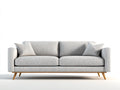 Zweisitzer Sofa-Stoff-Holz-184x84x80 cm-Hellgrau-Braun-skandinavischer Stil